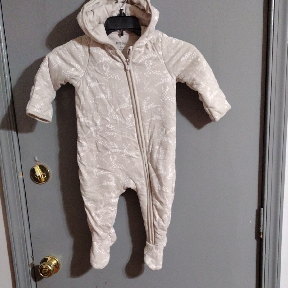 Cozy Cream Hooded Baby One Piece - Picture 1 of 3